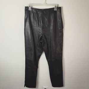 Harve Benard 100% Leather Black High Waisted Pants Size 8 Vintage